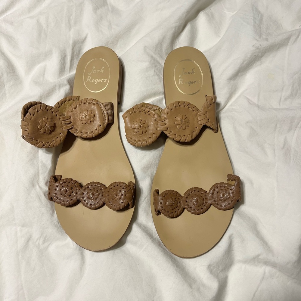 Jack Rogers Tan Leather Sandals